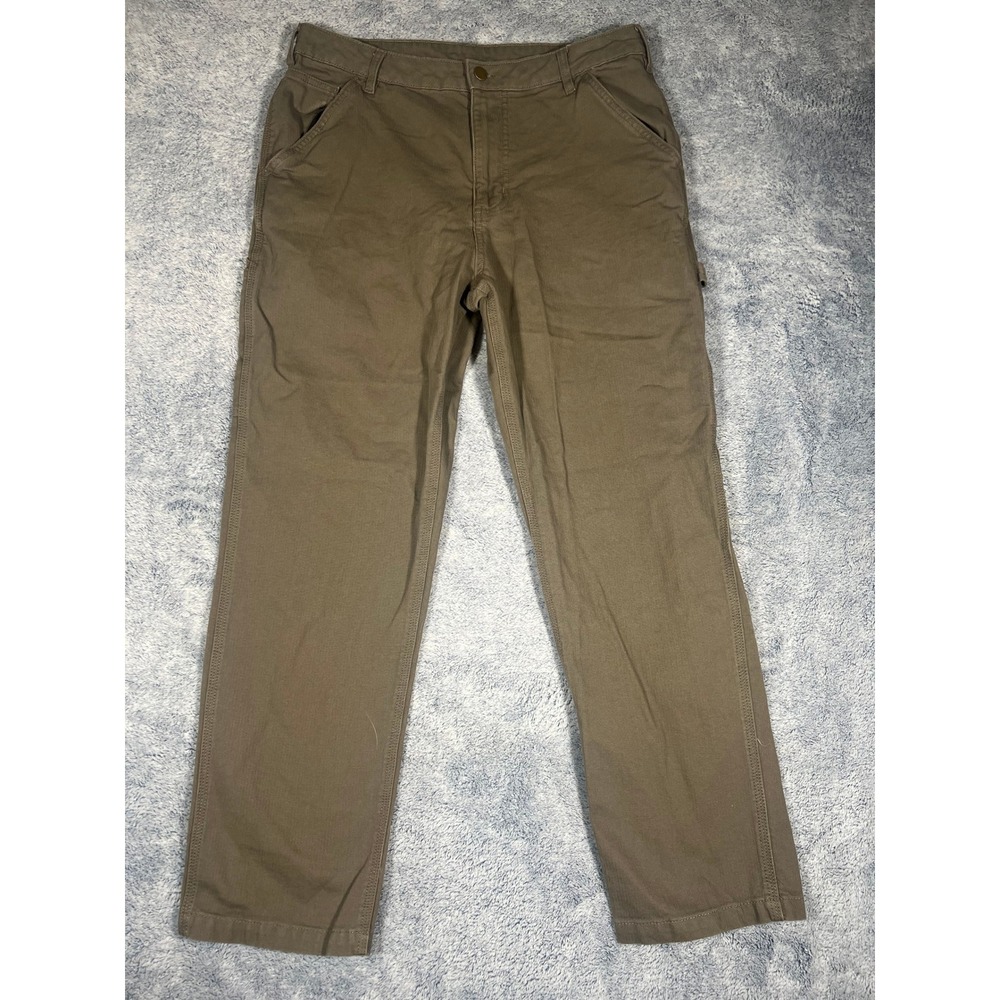 Lost Enterprises Mens Carpenter Pants Brown Cotton Canvas Utility Workwear Sz 30